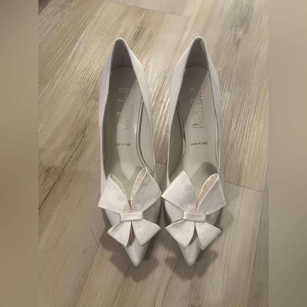 Something Bleu Bow Wedding Heels